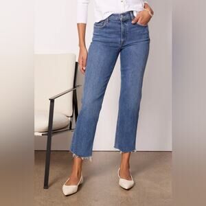Agolde Kye Mid Rise Straight Crop Jeans Raw Hem Size 29 Sold At Evereve